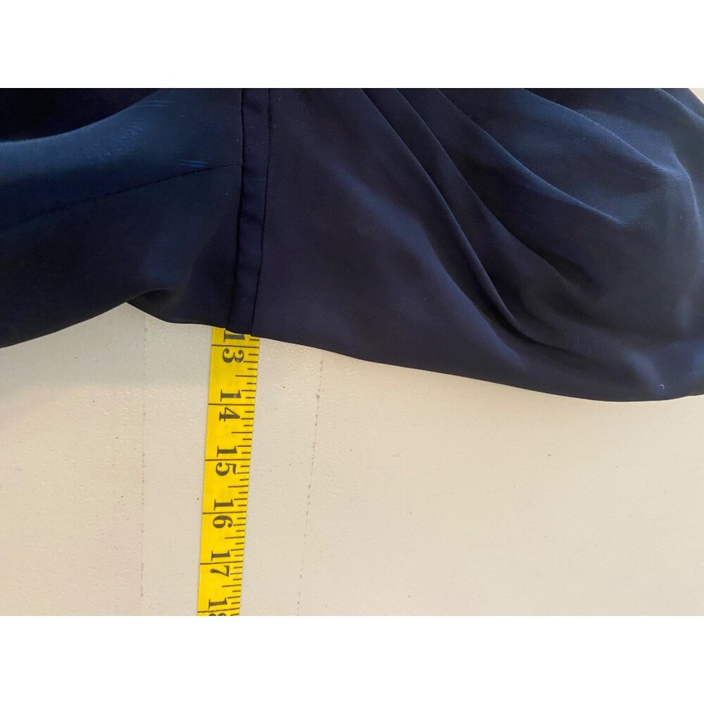 Betsy & Adam Formal Maxi Dress Ombre Blue & Black Chiffon Lace up Open Back Sz 6 - Picture 13 of 15